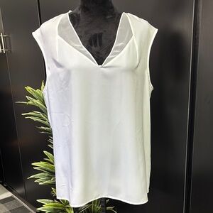 Calvin Klein Sheer V neck detail,sleeveless,keyhole back,lightweight,tunic/top